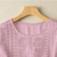 thumbnail image 4 of Kogui Linen Tops for Women 3/4 Sleeve Summer Boho Peasant Blouses Dressy Casual Bohemian Tunic Shirts (Pink,M), 4 of 7