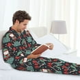 thumbnail image 6 of Naloa Gnome With Mushroom 2 Men’s Pajamas Set - Long Sleeve Button Down Sleep Shirt and Pajama Bottoms Sleepwear Set-Large, 6 of 7