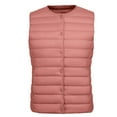 thumbnail image 3 of Lovskoo Women's Quilted Jacket Vest Light Down Jacket Large Size Slim Short Winter Waistcoat Lnternal Zip Hot Pink, 3 of 4