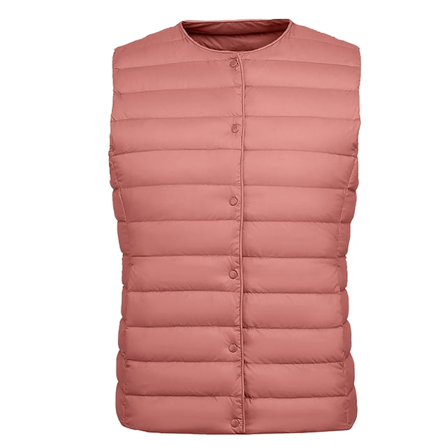 Chaquetas y abrigos casuales sin mangas y sin capucha Chaqueta ligera de plumón para mujer Chaleco de invierno corto ajustado de talla grande para mujer Abrigo con cremallera interna para mujer