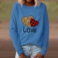 thumbnail image 3 of Chandail Ample à Col Rond Imprimé Cœur de Saint-Valentin Manches Longues Blouse Décontractée, 3 of 6