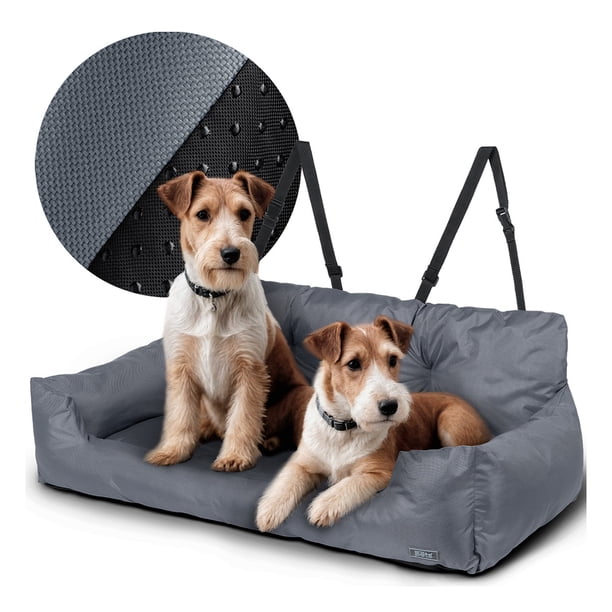 Asiento de Coche para Perro, Transportadora para Automóvil Esquimal (Gris, 100x52x37 cm)