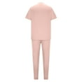 thumbnail image 5 of Miluxas Mens 2 Piece Sweatsuits Outfits Short Sleeve Pullover Loungewear & Joggers Sweatpants Summer Casual Track Suits Set Rose Gold XL(XL), 5 of 8