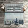 thumbnail image 2 of Ambesonne City Quilted Coverlet 3 Pcs, Big Window Downtown View, Queen Size, Grey White, 2 of 2