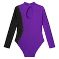 thumbnail image 4 of Alvivi Gymnastics Leotard for Girls Sequined Diamond Long Sleeve Unitards Ballet Dancewear Bodysuit Purple 8, 4 of 7