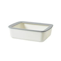 Large Cat Litter Box Kitten Litter Pan Rabbit Plastic Litter Tray for Easy Cleaning, Hamster/Guinea Pig/Hedgehog Travel Toilet Pan (White)