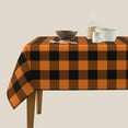 thumbnail image 5 of Fall Square Tablecloth 52x52 Inch Orange and Black Table Cloths Checkered Decor Buffalo Plaid Table Cover Fall Holiday Tablecloth Square for Fall Picnic Kitchen Dining Tabletop Indoor Outdoor, 5 of 8