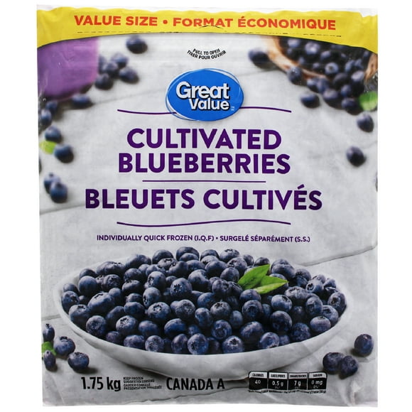 Great Value Frozen Cultivated Blueberries, 1.75 kg