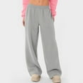 thumbnail image 2 of YanHoo Open Bottom Wide Leg Sweatpants Women High Waist Fleece Lined Sweat Pants Baggy Straight Athletic Pants with Pockets Gray,XXL, 2 of 7
