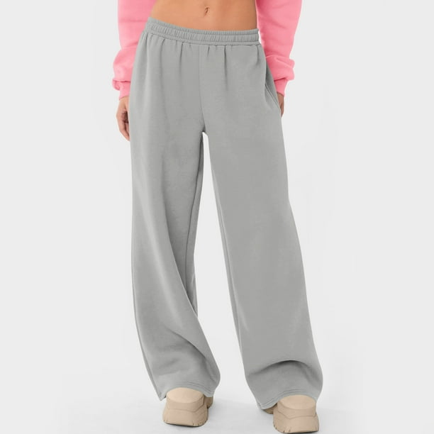 HongQid Women's Jogging Pants Sweatpants High Waist Sports Pants Casual Trousers Wide Leg Pants with Pockets