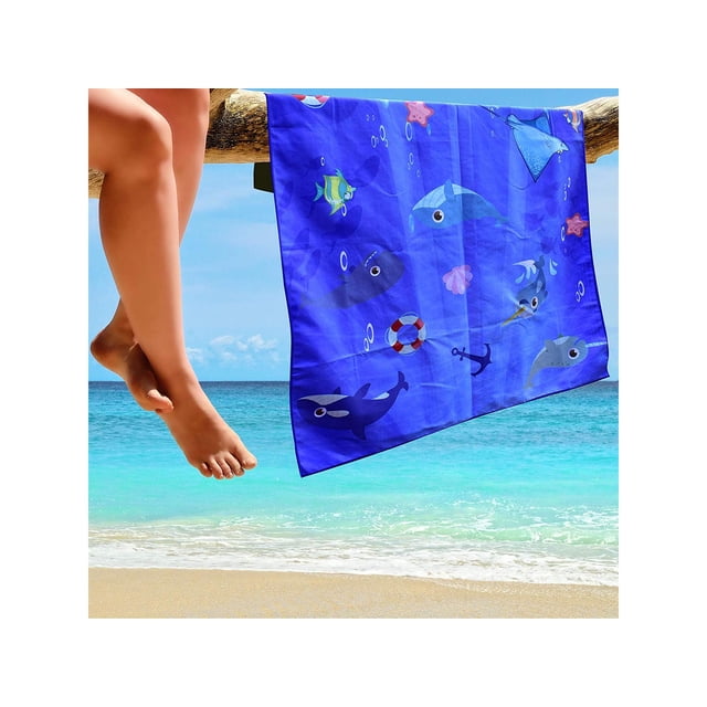 Elite Trend Serviette de Plage en Microfibre pour Voyage : Surdimensionnée