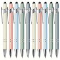 thumbnail image 1 of 10-Pack Metal Retractable Ballpoint Pens with Touchscreen Stylus Tips - Medium Point, Smooth Writing, Anti-Slip Grip, Compatible with Various Devices - Ideal for Everyday Use, Ages 14+, 1 of 5