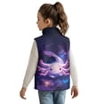 thumbnail image 3 of Pzuqiu Axolotl Kids Zip Up Sleeveless Vest Casual Clothes for Girls 7-8 Polyester Stretchy Warm Lightweight Winter Coat with Pocket Fashion Practical Fall Outfits for Girls, 3 of 7