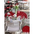 thumbnail image 4 of Outdoor Tablecloth with Umbrella Hole and Zipper, Red Christmas Snowman Round Table Cloth 54 Inch Waterproof Tablecloth, Winter Xmas Tree Snowflakes Winter Picnic Table Cover for Patio Camping, 4 of 7