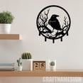 thumbnail image 5 of Craftnamesign Custom Raven Metal Key Holder, Crow Moon Metal Sign, Raven Metal Key Hanger, 5 of 5