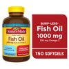 Nature Made Burp Less Fish Oil 2000 mg Per Serving Softgels, Omega 3 Fish Oil Supplements, 150 Count