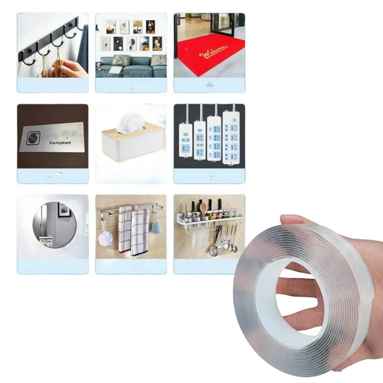 Double Sided Tape For Walls (Total 40FT) – Heavy Duty Mounting Tape, Transparent, Washable & Reusable For Home Decor