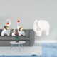 thumbnail image 2 of Esculturas de elefantes,Estatuas de elefantes,decoración del hogar,artesanías de cerámica,Figuras de elefantes familiares Adornos de escritorio,Figura de elefante,Estatua de elefante,figura, 2 of 8