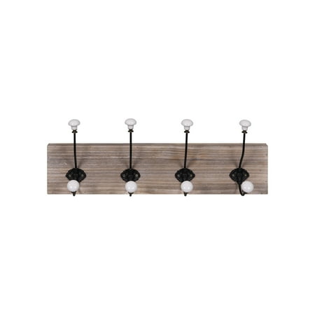 

Homeroots Wood and Metal Hooks with Ceramic Knobs / EA