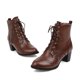 thumbnail image 4 of Zapatos Botines de mujer Botas con cordones de tacón grueso de otoño e invierno para mujer Estación independiente de comercio exterior Botas de edición coreana Botas de tacón para mujer (Brown 9), 4 of 6