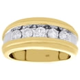 thumbnail image 2 of 14K Yellow Gold Channel Diamond Wedding Band Mens 5 Stone Engagement Ring 1 Ct., 2 of 5