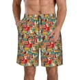 thumbnail image 2 of Uemuo Funny Owl Bird Pattern Men's Swim Trunks Hawaiian Beach Bathing Suit Swimsuits Beach Quick-Dry Shorts with Pockets-, 2 of 9