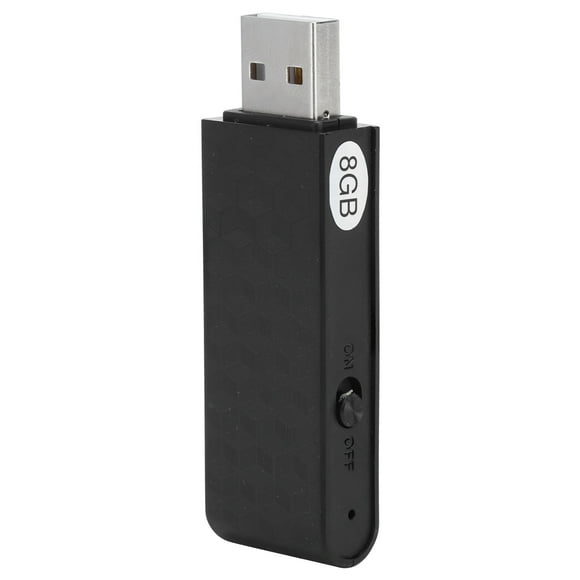 Dispositivo de grabación de audio portátil pequeño en miniatura, grabadora de sonido en disco U, color negro, 8 GB