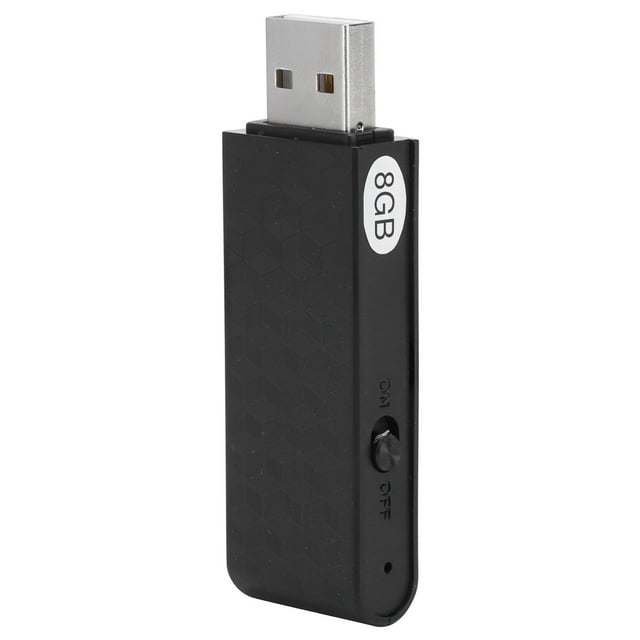 Dispositivo de grabación de audio portátil pequeño en miniatura, grabadora de sonido en disco U, color negro, 8 GB