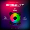 thumbnail image 4 of Kit 3 Ventiladores Gamer Balam Rush EOLOX BLAZE EX50K 120mm ARGB Diseño Circular Borde LED Rainbow 1500RPM Negro 3 Pin Controladora BR-937986, 4 of 6
