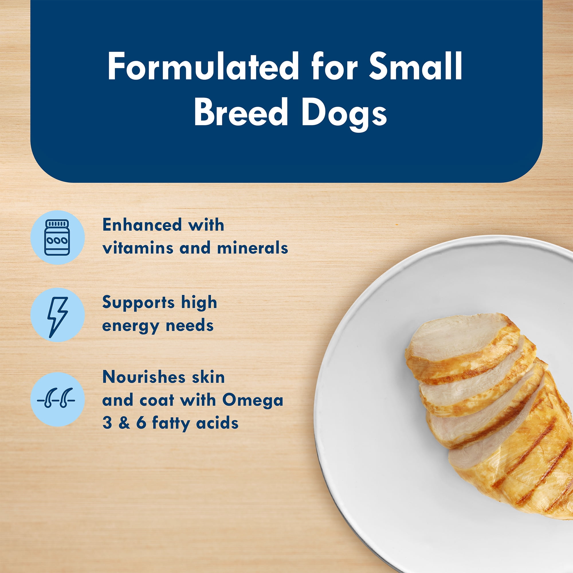 (6 pack) Blue Buffalo Delights Small Breed Roasted Chicken Flavor in Hearty Gravy Wet Dog Food for Adult Dogs, Grain-Free, 3.5 oz. Cup