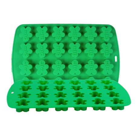 

Christmas 24 in a Row Chocolate Mould Snowman Gingerbread Man Pattern Mould for Cake Food Decoration A