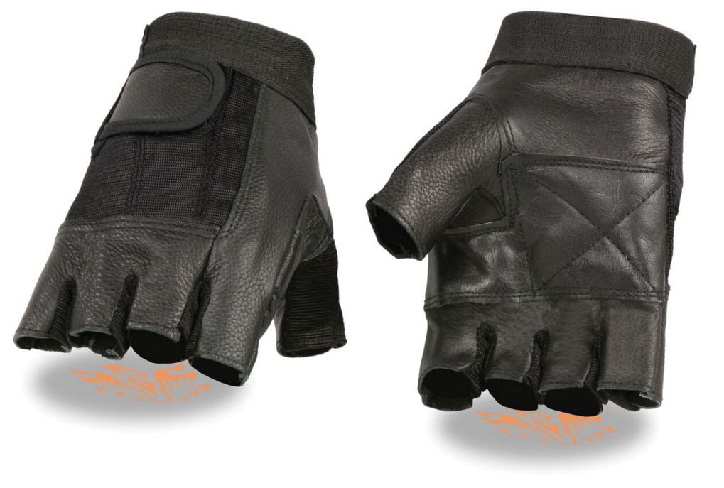 Unisex Men Women Fingerless Leather Gloves Cycling Driving Paint Balling Gym 