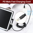 thumbnail image 5 of 4.9FT USB C to DC PD Power Fast Charging Cable, 5.5mmx2.5mm 27W/9V DC Power Cable, Type C Input 3A Adapter Jack Converter for Router, Camera, TV Box, Desk Lamp(Black), 5 of 6