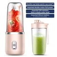 thumbnail image 2 of Exprimidor Mini batidora 40W Licuadora de jugo mini licuadora rápida portátil taza tamaño personal recargable USB Doble taza Rosa, 2 of 8