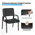 thumbnail image 5 of FDW Home Office Chair，Padded Armrest PU Leather for Waiting Room Chairs Lobby No Wheels, Black, 5 of 7