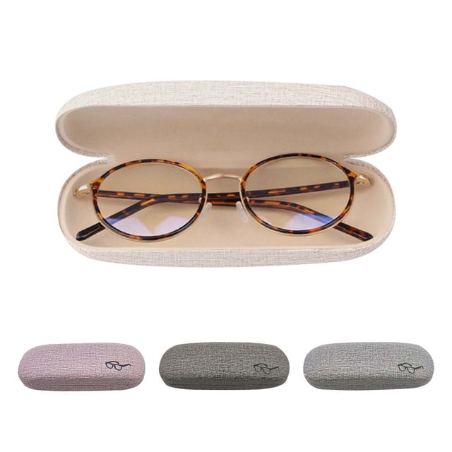 Lunettes de Lecture en Cuir pour Hommes Femmes Enfants Coque Rigide Protectrice Lunettes de Lecture Boîte à Lunettes