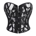 thumbnail image 2 of AUNVITO Women's Vintage Mesh Strapless Corset Boned Bustier for Body Shaping Retro-Style Style, 2 of 9