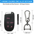 thumbnail image 3 of for Dodge Key Fob 5 Button Key Fob Case Silicone Remote Key Case for Dodge for Grand Cherokee Key fob Cover (Black Pink), 3 of 9