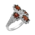 thumbnail image 1 of LBG British Made 9k White Gold Cubic Zirconia & Garnet Womens Statement Ring - 33 size options - Size 7.25, 1 of 6