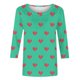thumbnail image 5 of Camisetas Casuales de las Mujeres 3/4 Manga Cuello Redondo Impreso Blusa Imitación Estante Tela, Camiseta de Moda Superior para el Hogar Diario Y Desgaste Casual Todo el Año, 5 of 9