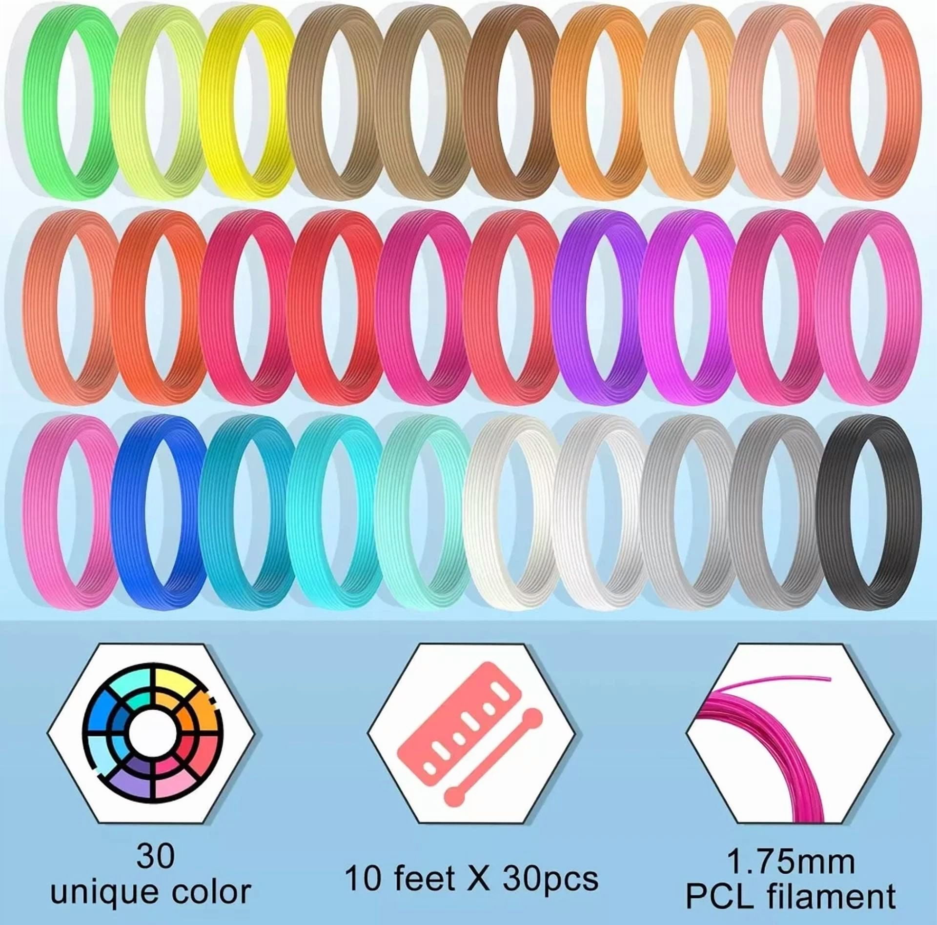 BUTTERFLY- 3D Pcl Pen Filament, 1.75Mm 3D Printing Pen Refills, 30 Colors Filament Refills