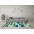 thumbnail image 3 of Ahgly Company Indoor Round Abstract Light Blue Contemporary Area Rugs, 4' Round, 3 of 4