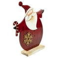 thumbnail image 4 of 12" Santa with Candy Cane Wooden Christmas Decoration, 4 of 5