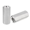 thumbnail image 1 of Unique Bargains M8 x 1.25-Pitch 35mm Length Coupling Nuts, 6 Pack 304 Stainless Steel Metric Hex Rod Coupling Nuts, 1 of 5