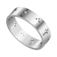 thumbnail image 4 of letairis Bague Croix Creuse en Acier Inoxydable Classique Couple Argent 17mm 5ensemble, 4 of 6