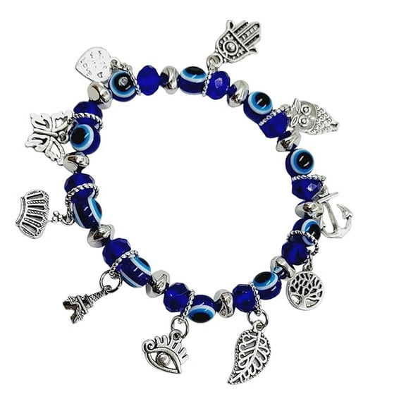 Swadeshi Desire Multi Charms Evil Eye Bracelets for Women, Nazariya Bracelet for Girls, Nazar Battu Bracelet with Charms for Good Luck and Prosperity