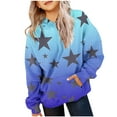 thumbnail image 3 of Crunowin Boys And Girls Hooded Sweatshirt, Long Sleeve Round Neck With Pocket Casual Tops Light Blue 13 T, 3 of 5