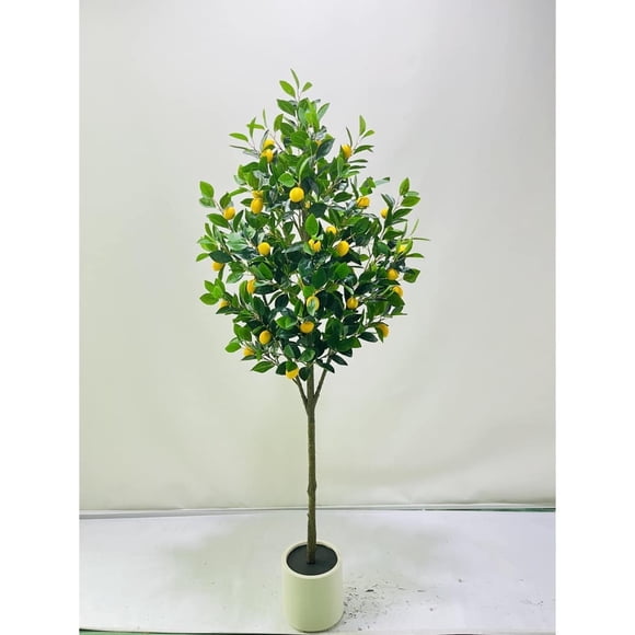 Bingirl 6-FT Artificial Lemon Tree in Pot - Large Fake Floor Plant for Indoor Lemon Decorations in Home Living Room and Office