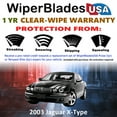 thumbnail image 2 of 2003 Jaguar X-Type Beam Wiper Blades Wipers w/1yr Warranty (Set of 2) (WiperBladesUSA), 2 of 5