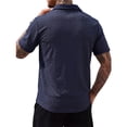 thumbnail image 6 of KIHOUT Men's Jacquard Textured Knit Polo Shirt, Retro Open Collar Short Sleeve Casual Fashion Top for Everyday Wear, 6 of 6